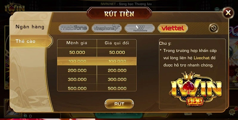 Rút tiền iWin